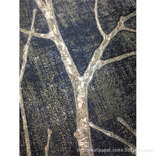 53cm Golden Modern PVC Embossed Hotel Wallpaper Bilik